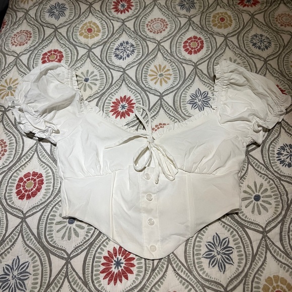 White Corset style top - Picture 1 of 4